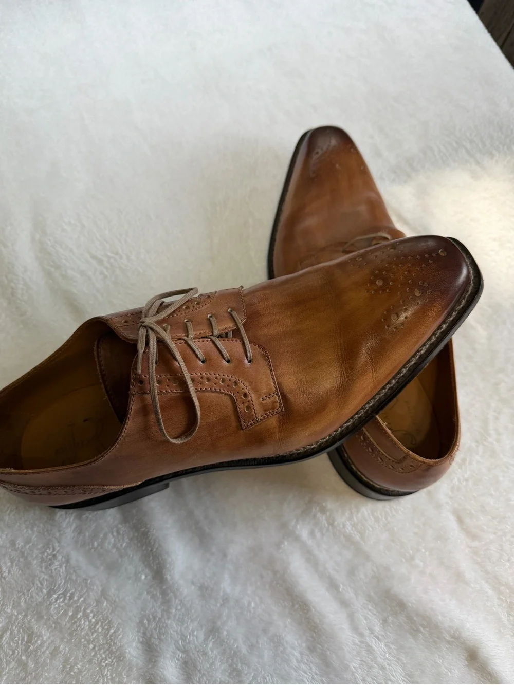 Jose Real Lavorazione Blake Brown Leather Brogue Oxford Lace-Up Almond 11